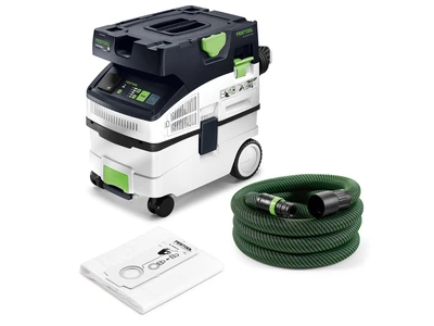 Festool CTM MIDI I avec flexible et sac, visuel du fabricant.